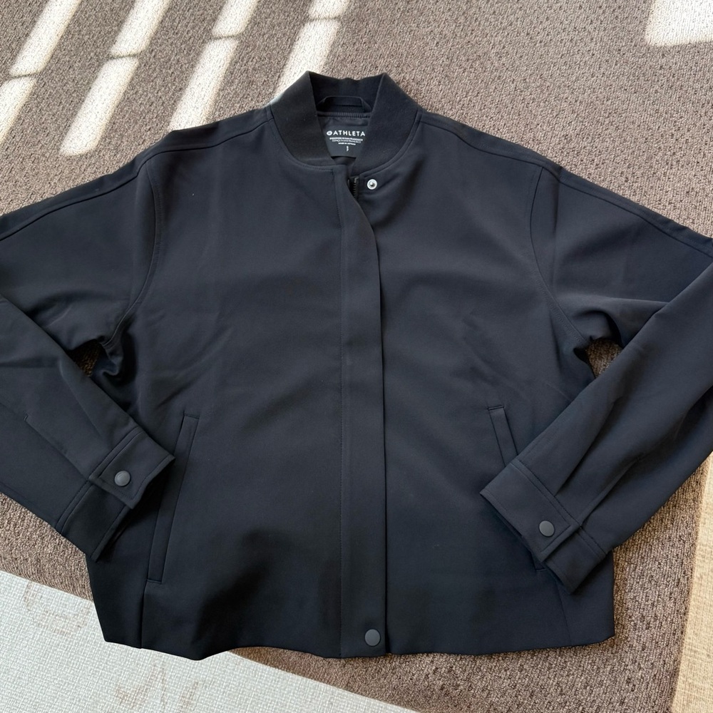 Athleta Black Bomber Jacket - Sleek Everyday Layer